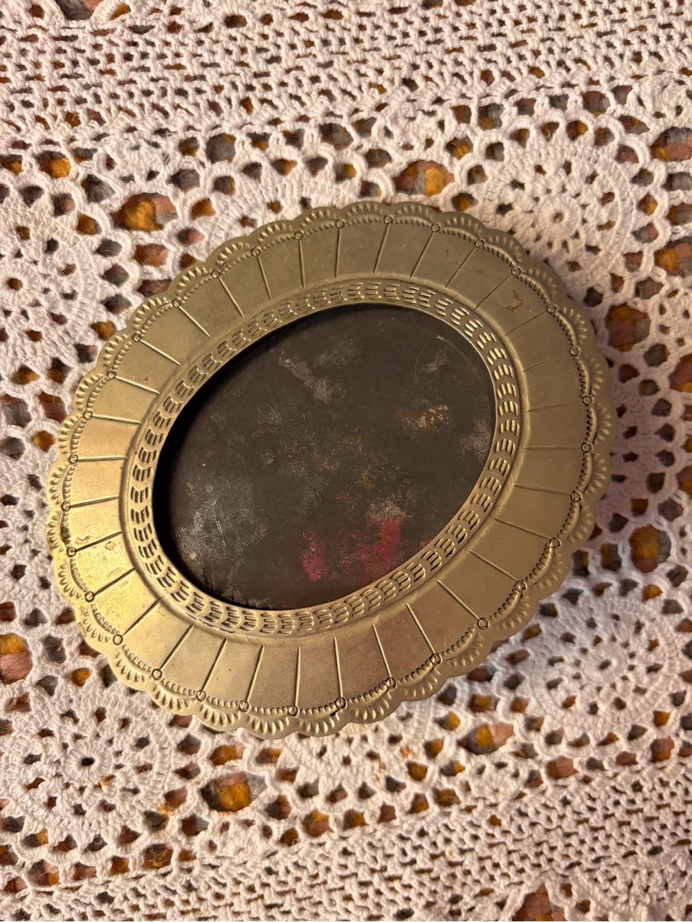 💖✨ Vintage Silver Oval Picture Frame – Scalloped Edge ✨💖